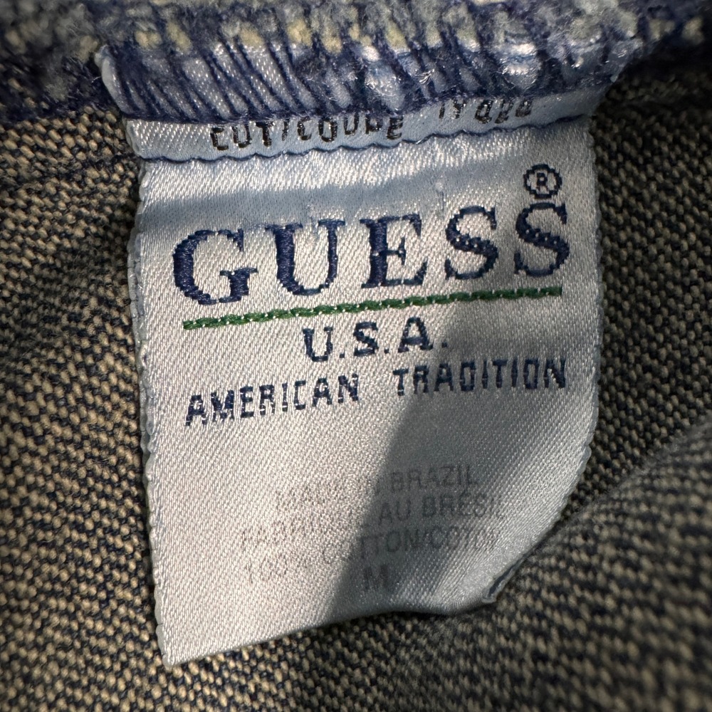 Vintage 90s Guess Denim Jacket Authentic Original Jeans Classic Trucker Size M - Picture 6 of 12